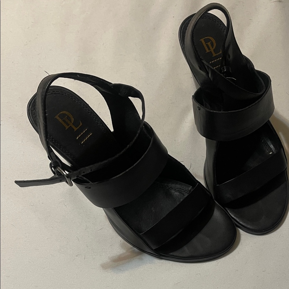 David Lawrence Black Leather Sandals